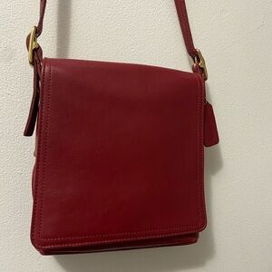 Vintage Coach Red Leather Bag
